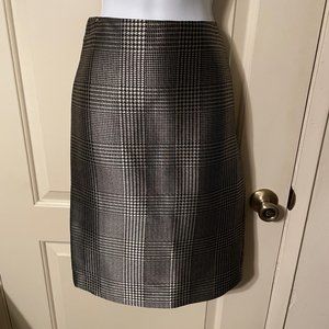 EUC Ralph Lauren Purple Label Black & White Houndstooth Plaid Pencil Skirt - 2